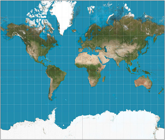 Mercator map projection