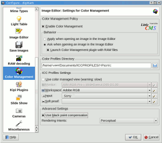 KDE digiKam: monitor calibration support